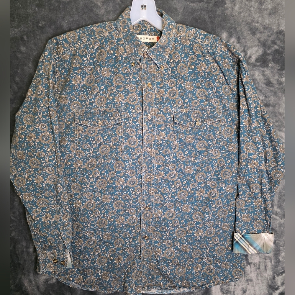 Roper Men's Blue Floral Shirt